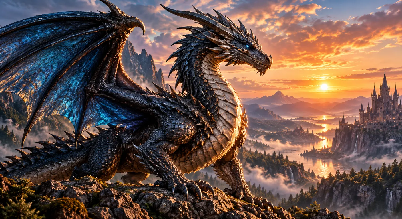Dark male dragon portrait for male dragon name ideas