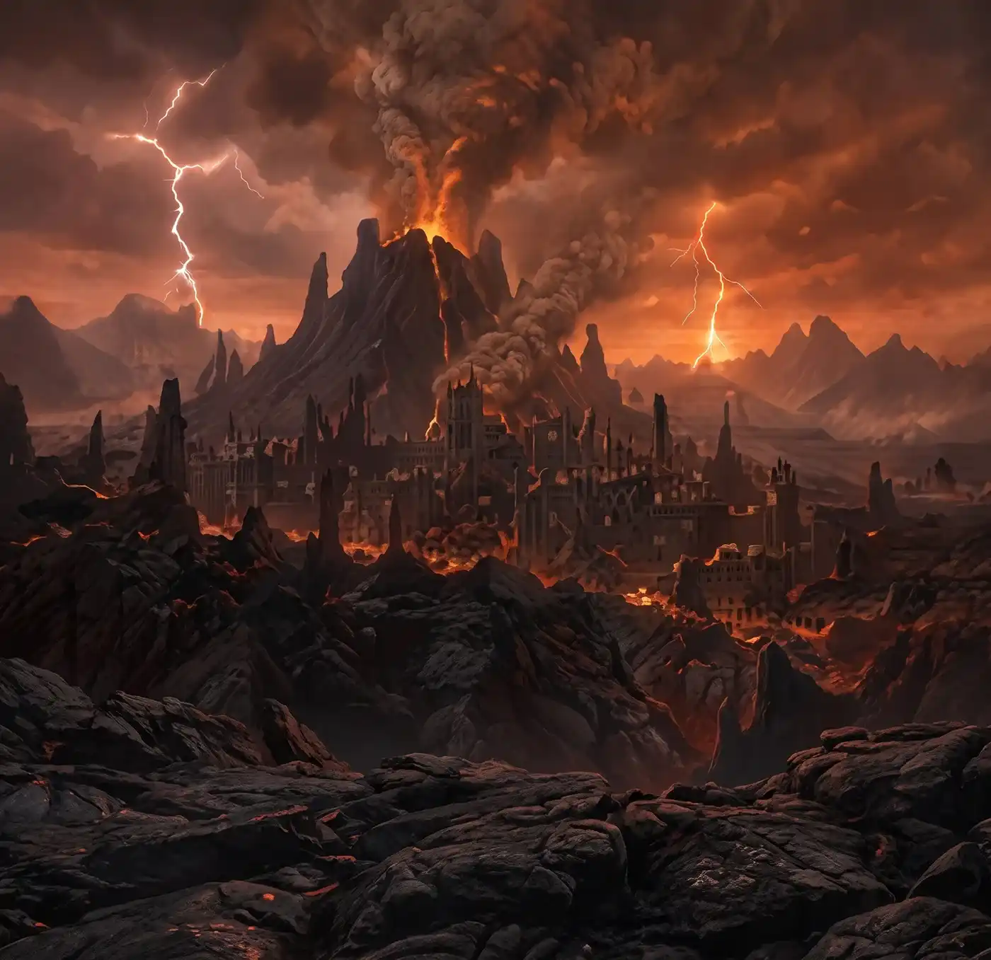 Ancient city of Valyria fantasy artwork